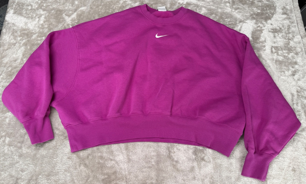 Nike Sportswear Phoenix Oversized Crewneck Sweatshirt Hot Fuchsia Womens Size L